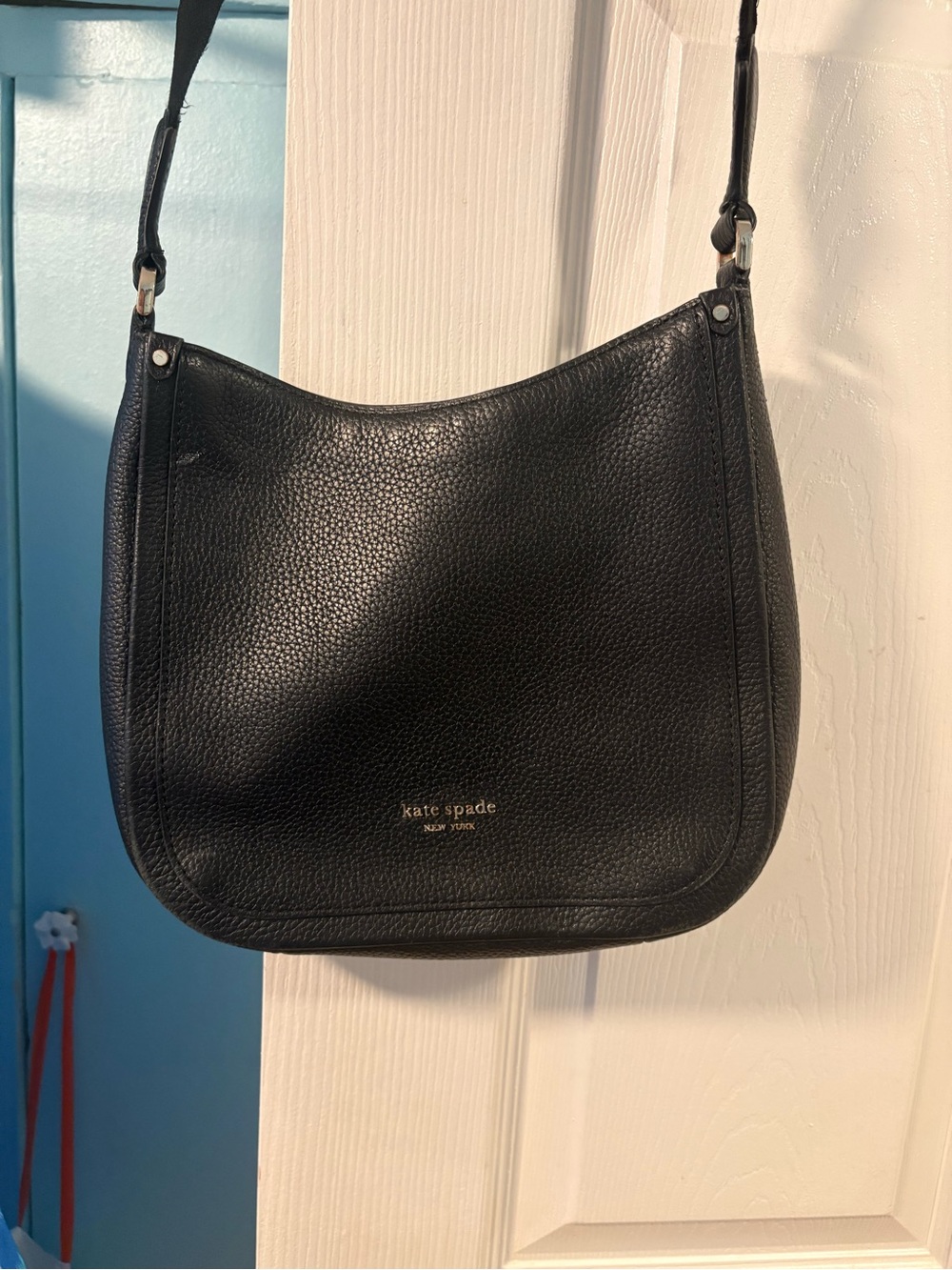 kate spade Black Pebbled Leather Shoulder Hobo